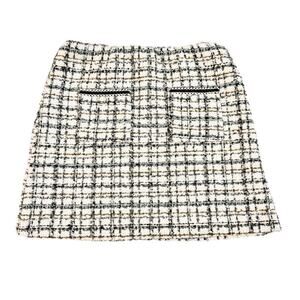 House of Harlow 1960 White Tweed Metallic Woven Mini Skirt Size S